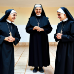 **

"A group of fully clothed Catholic nuns working in a community center in a Middle Eastern village. They are teaching children, providing medical assistance to elderly people, and organizing food donations. Modest clothing, appropriate attire, warm lighting, safe for work, professional photography, perfect anatomy, correct proportions, family-friendly, natural pose, well-formed hands, proper finger count, natural body proportions, high quality."

**